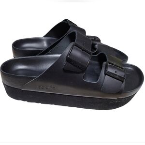 Birkenstock Papillio Arizona Platform Black Slide Sandals